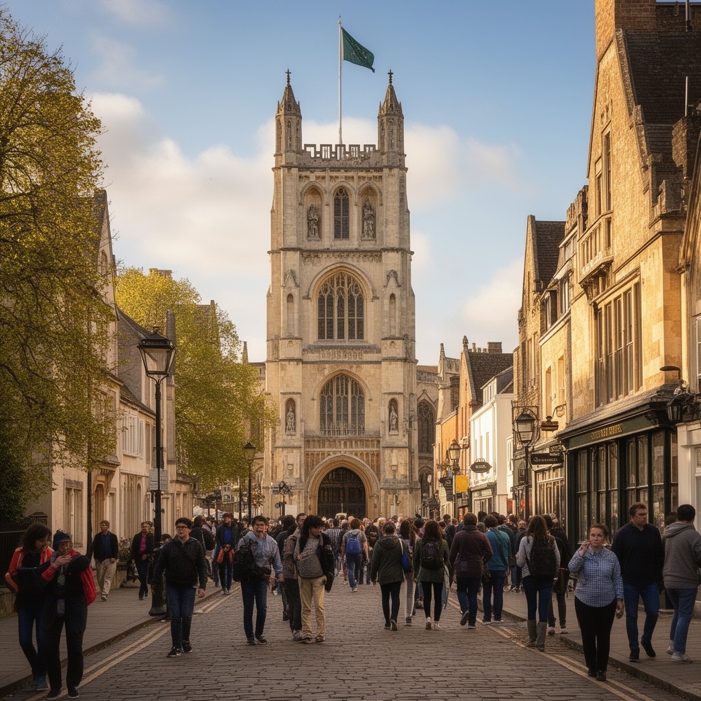 AI-generated illustration of King’s Parade, Cambridge