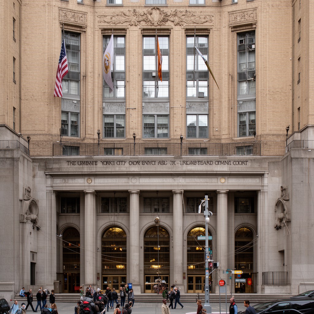 AI-generated illustration of New York City Criminal Court