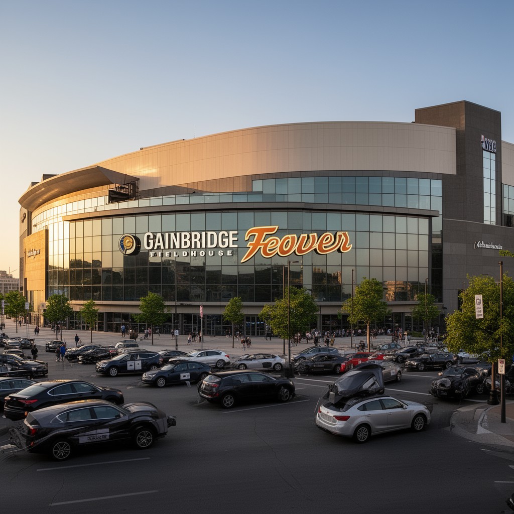 AI-generated illustration of Gainbridge Fieldhouse