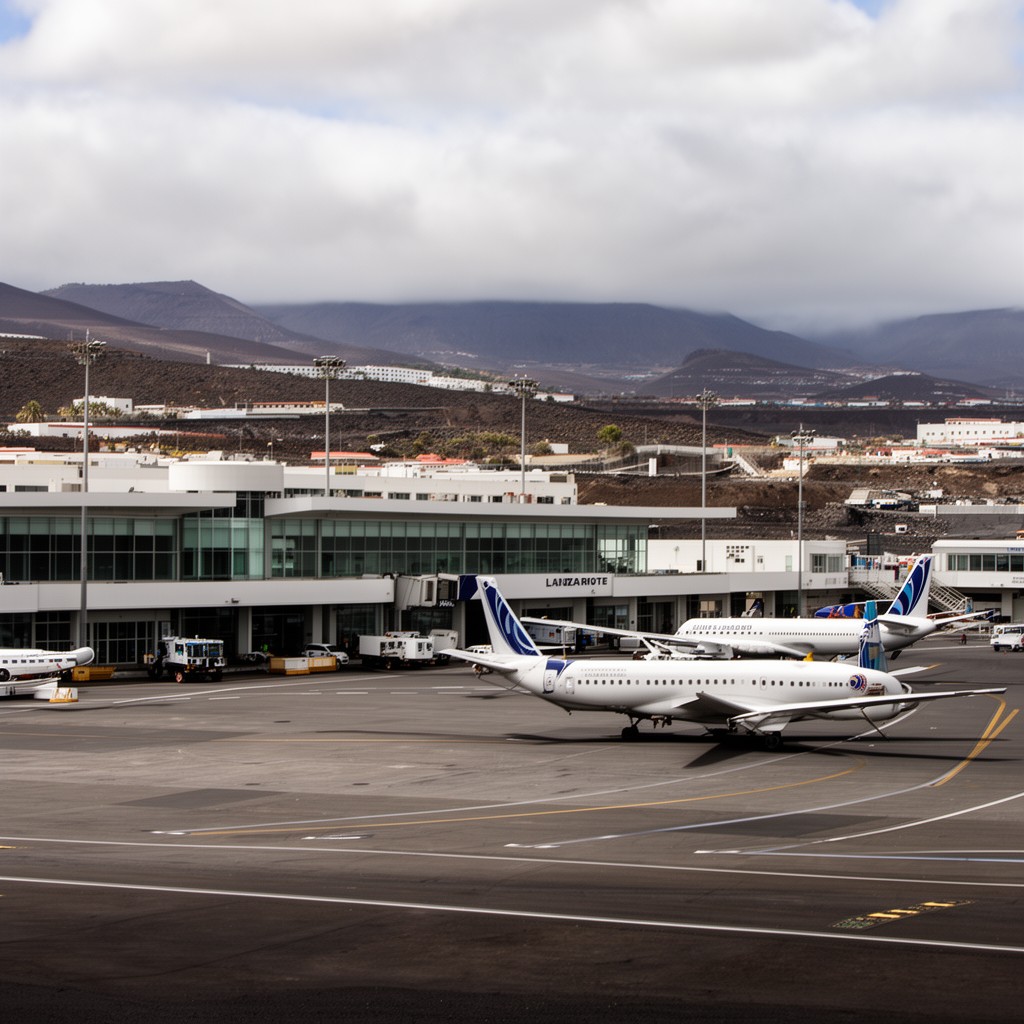 AI-generated illustration of Lanzarote Airport