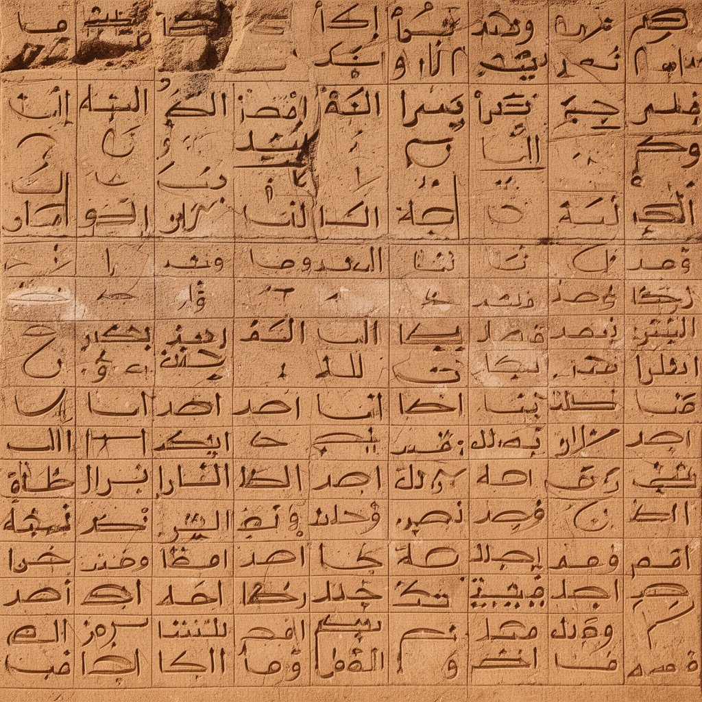 AI-generated illustration of Nabataean alphabet