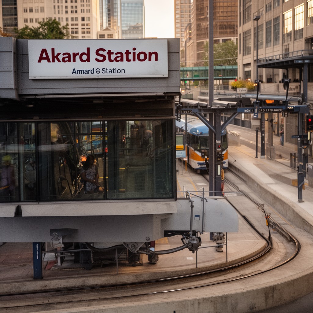 AI-generated illustration of Akard station