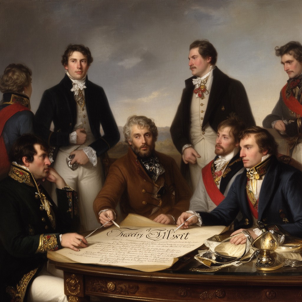 AI-generated illustration of Treaty of Tilsit