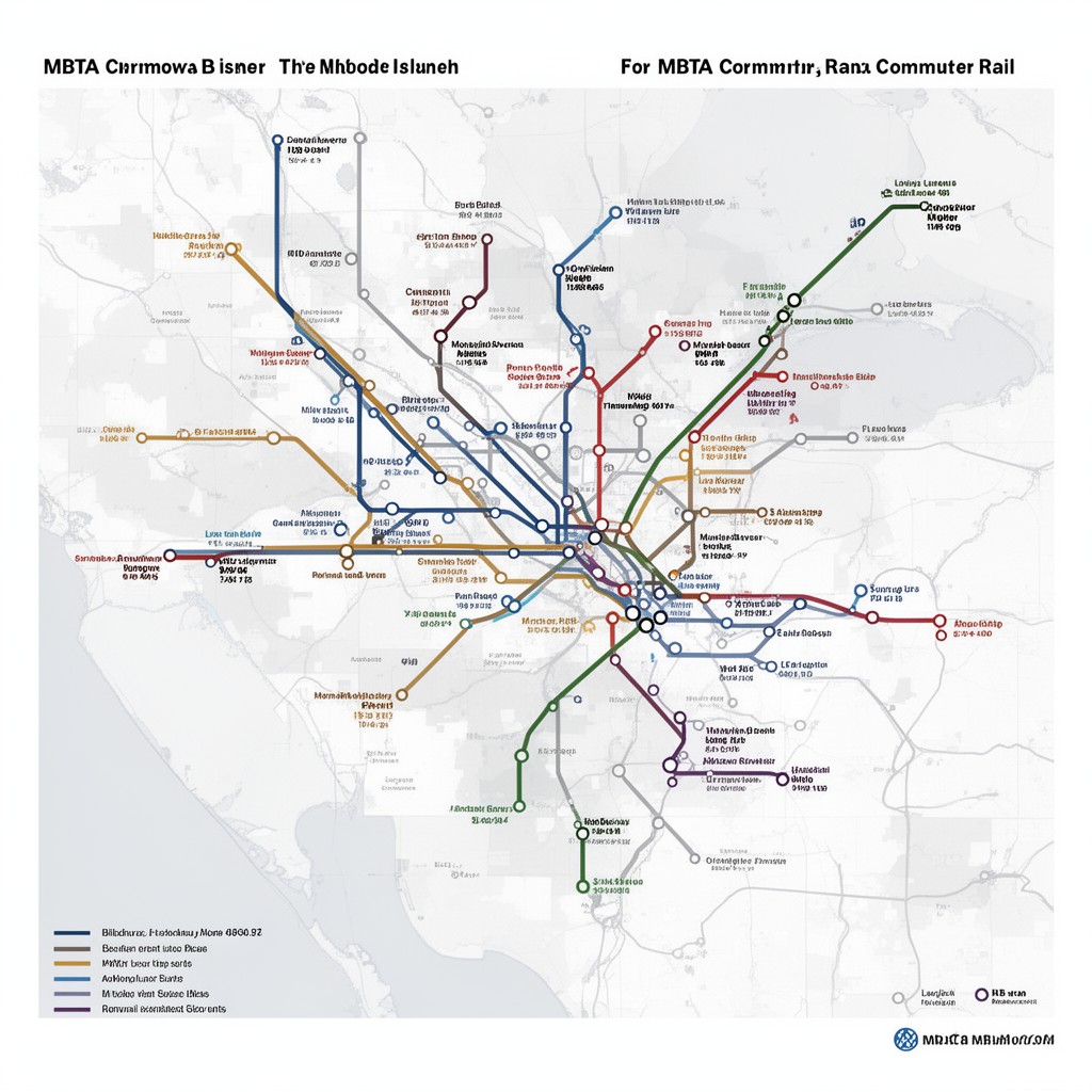 AI-generated illustration of MBTA Commuter Rail network