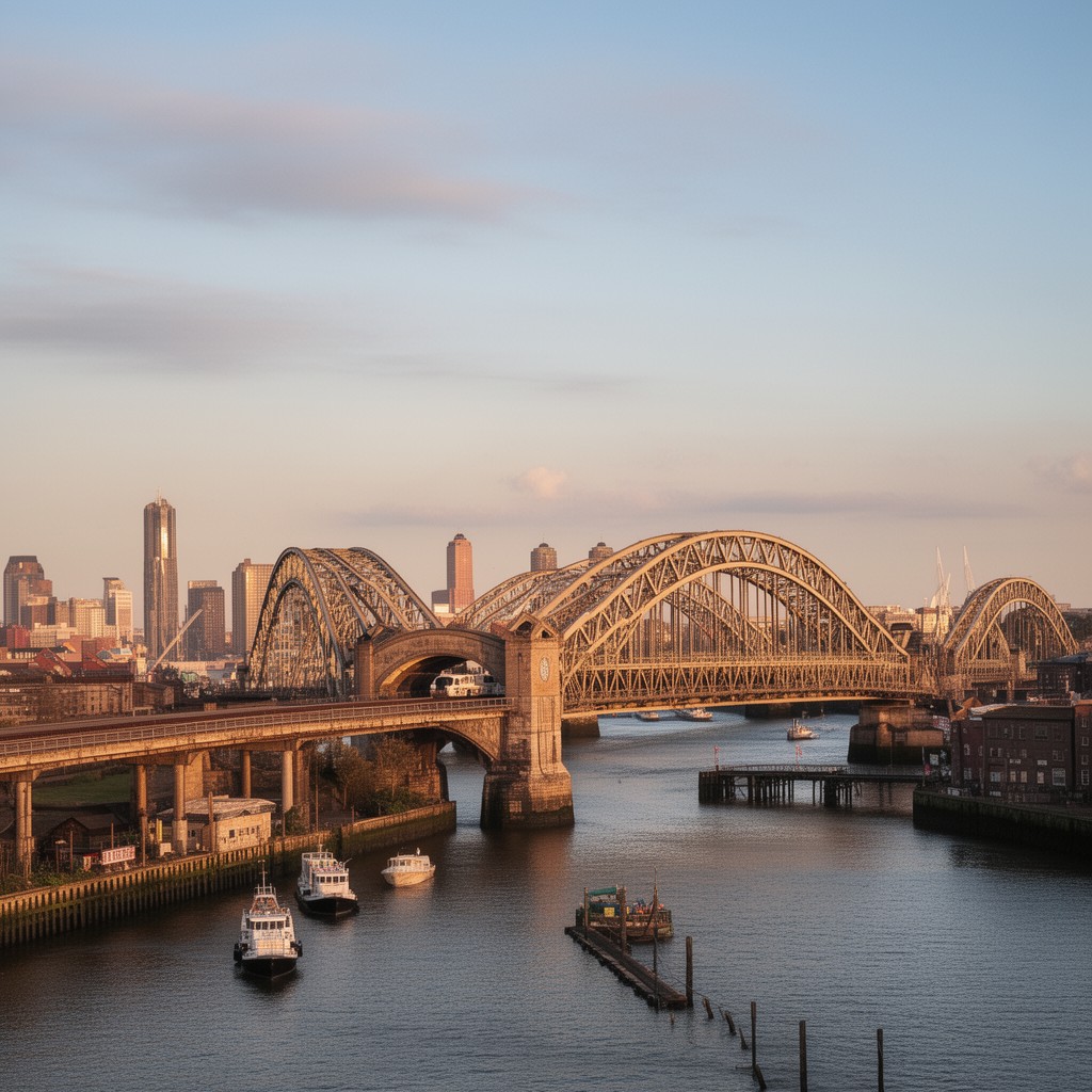 AI-generated illustration of Runcorn Railway Bridge