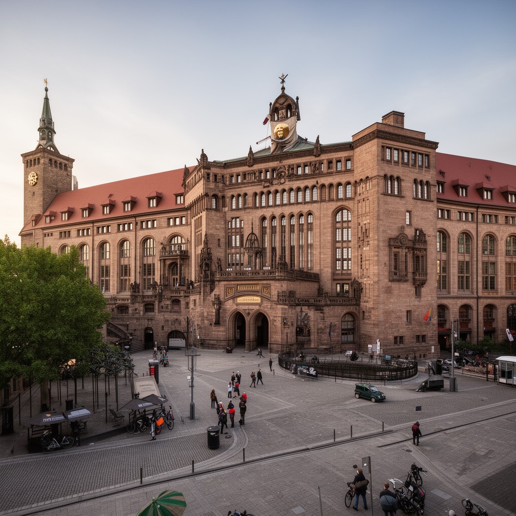 AI-generated illustration of Palace of Justice, Nuremberg