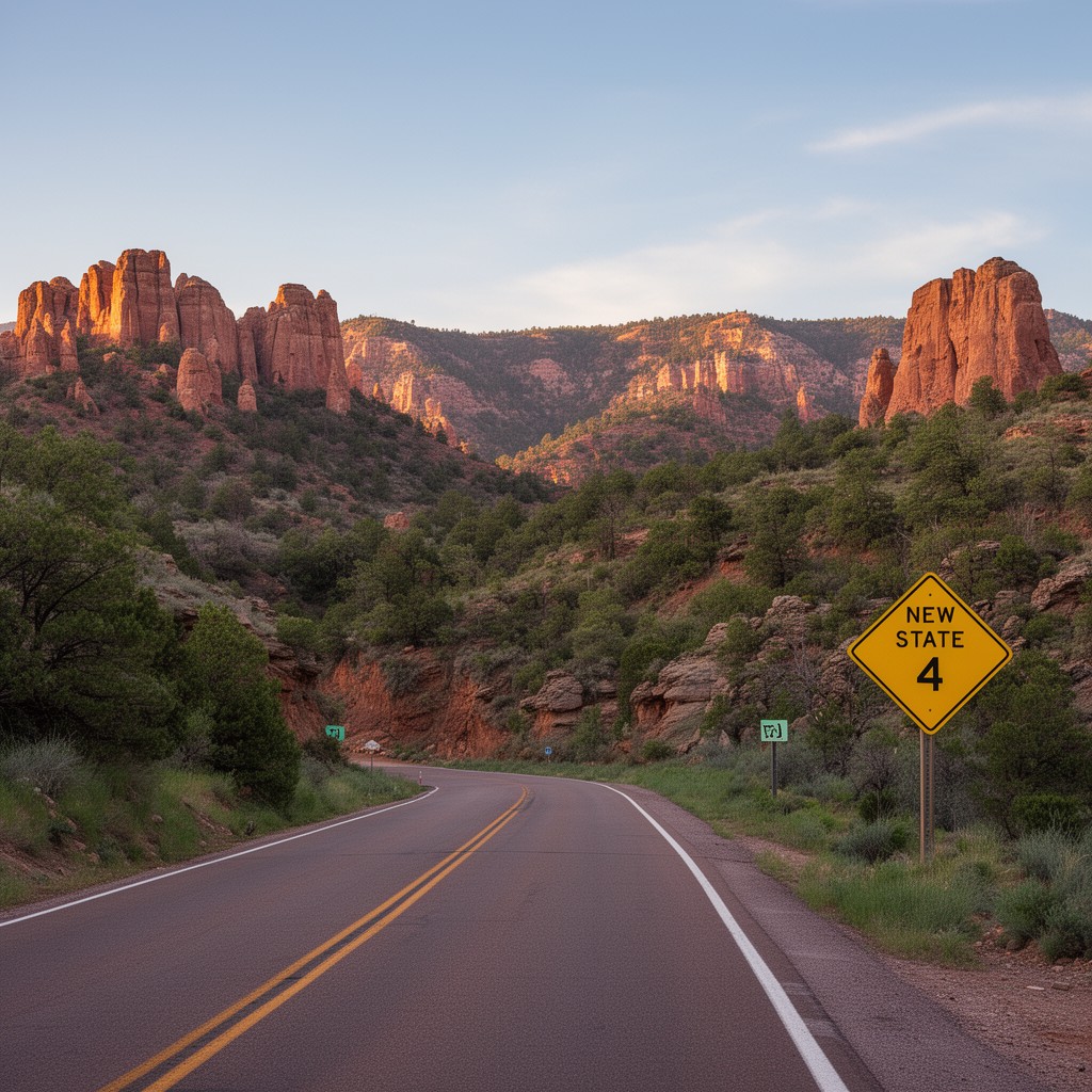 AI-generated illustration of New Mexico State Road 4