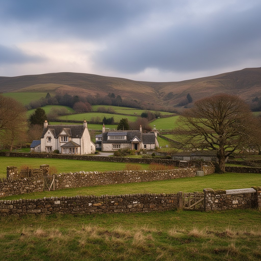 AI-generated illustration of Kinnordy, Angus, Scotland