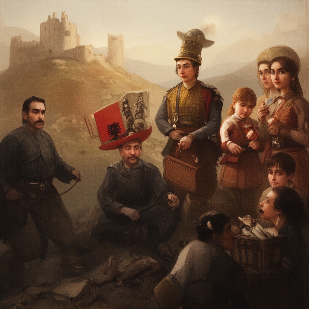 AI-generated illustration of Albanians