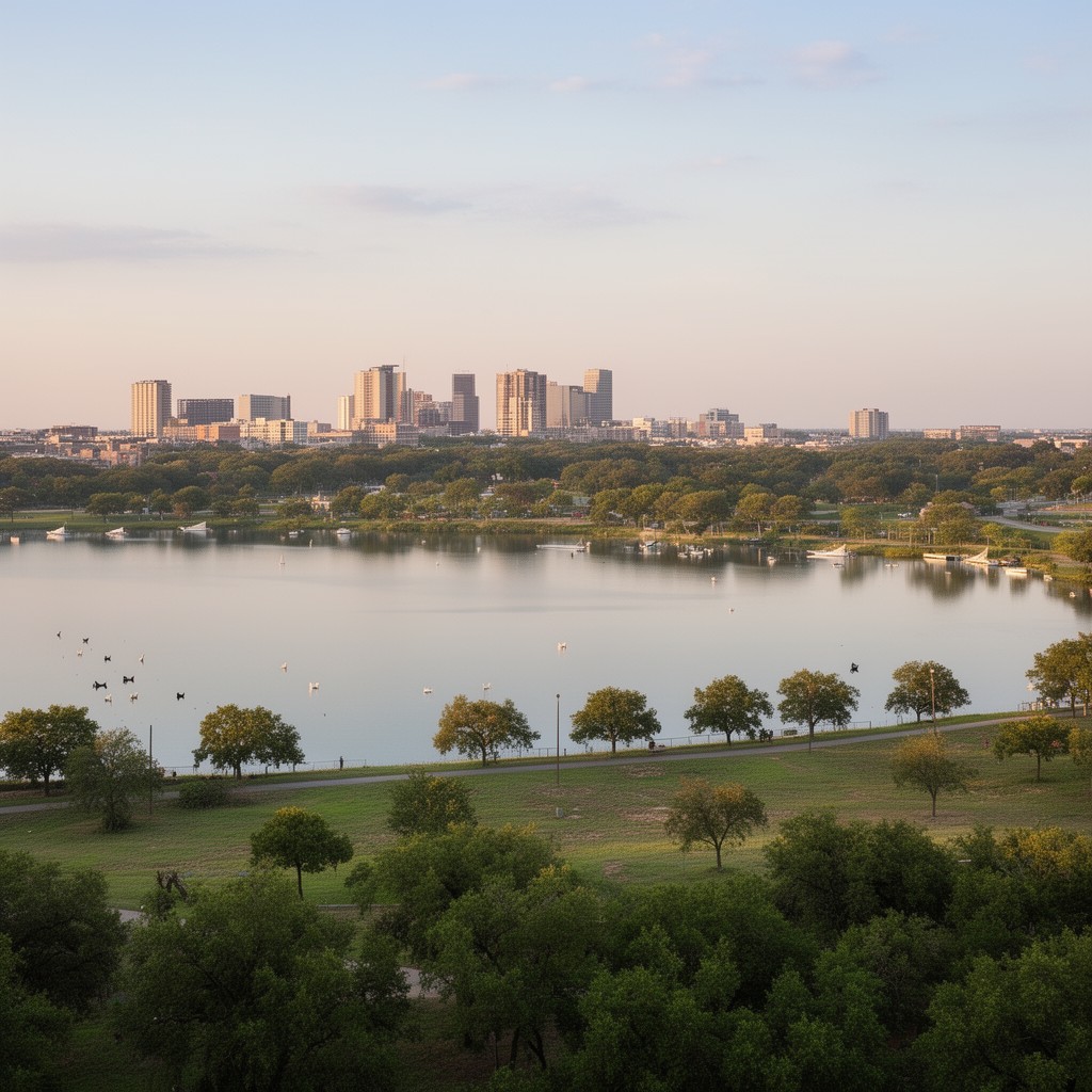 AI-generated illustration of White Rock Lake