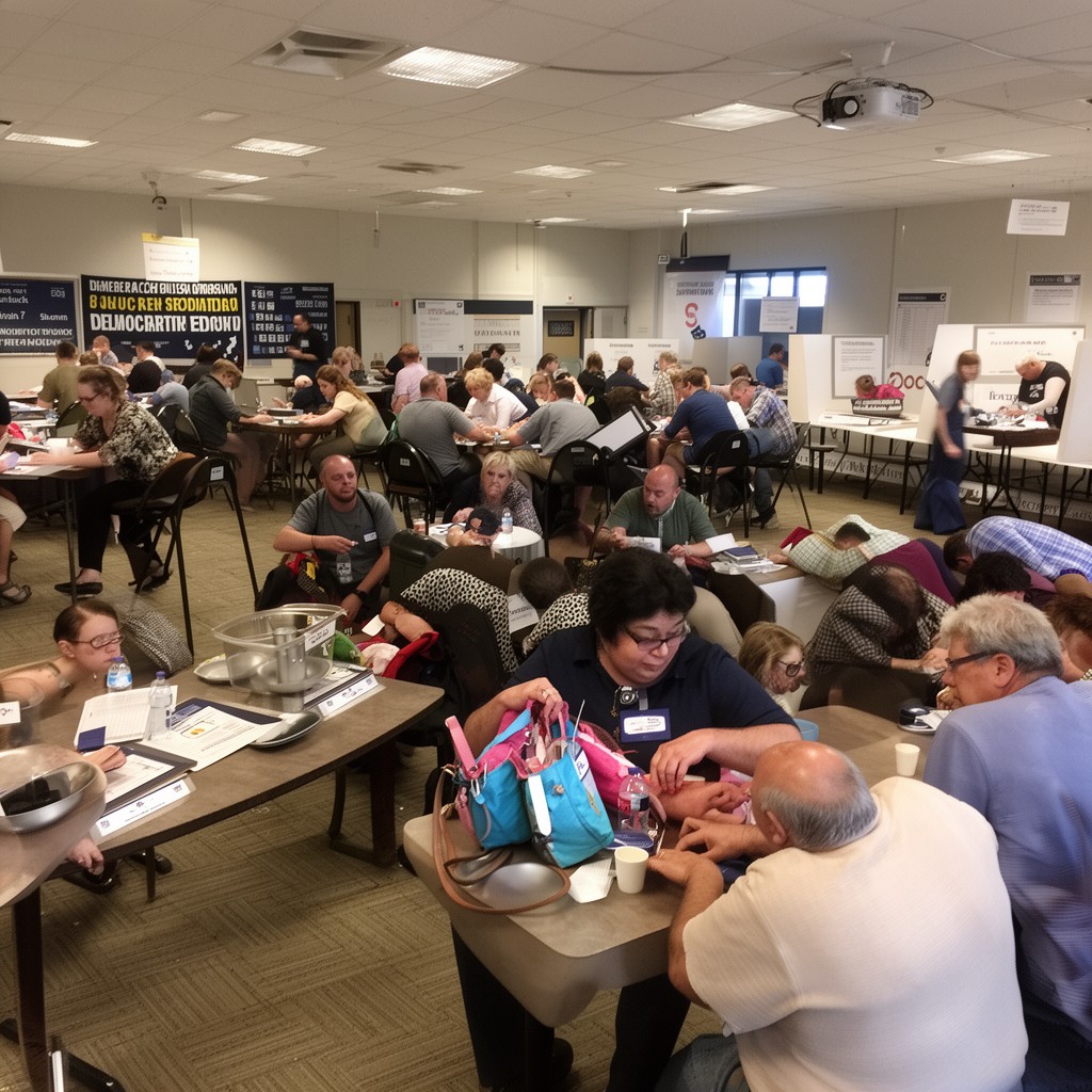 AI-generated illustration of Democratic caucuses