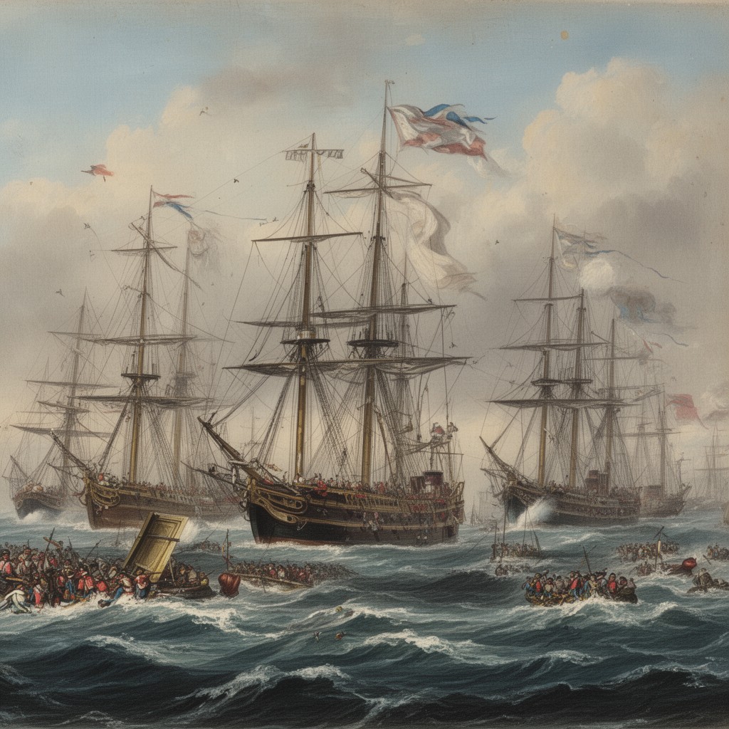 AI-generated illustration of Battle of Lowestoft