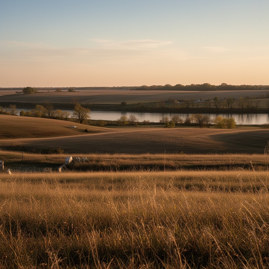 AI-generated illustration of Mills County, Iowa