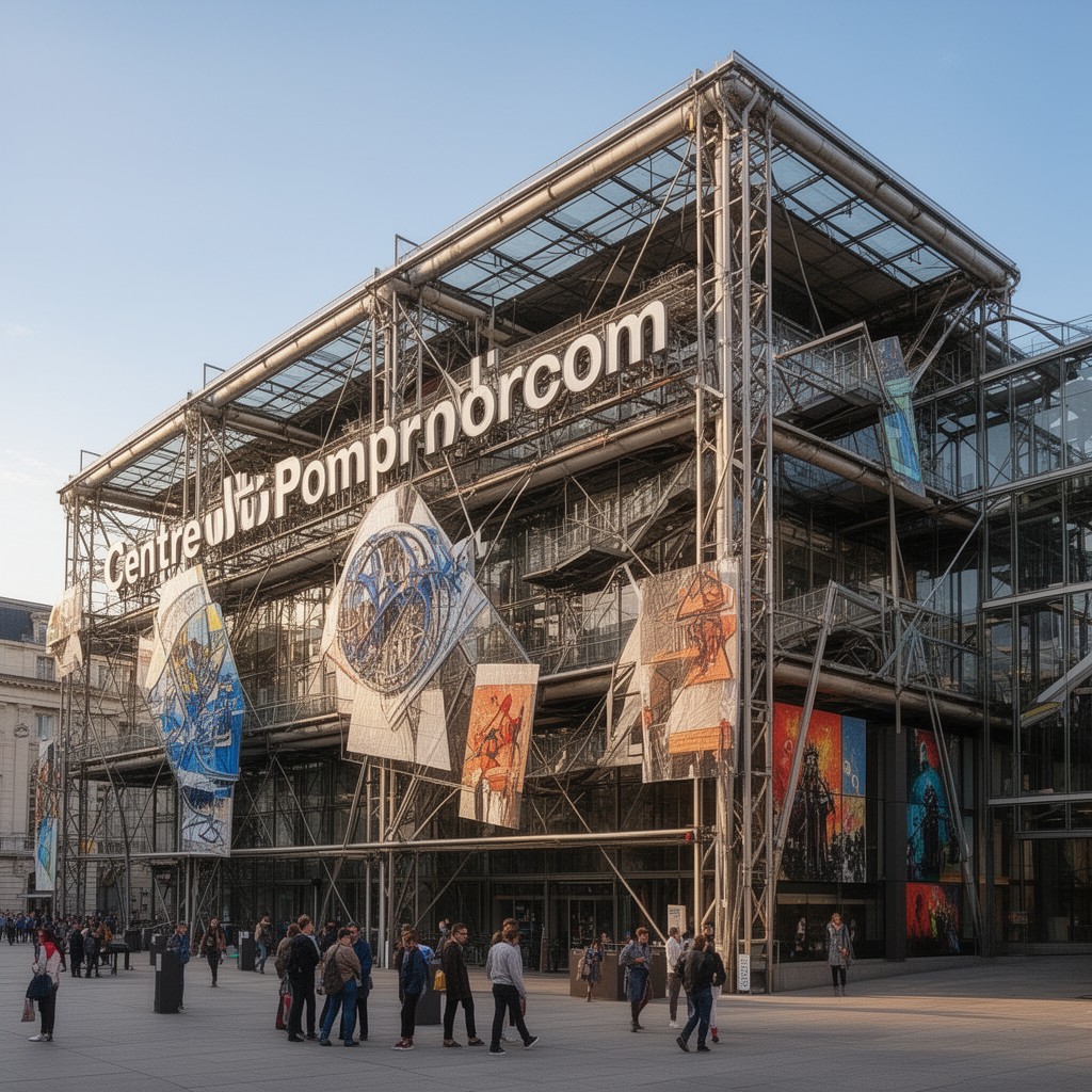 AI-generated illustration of Centre Pompidou