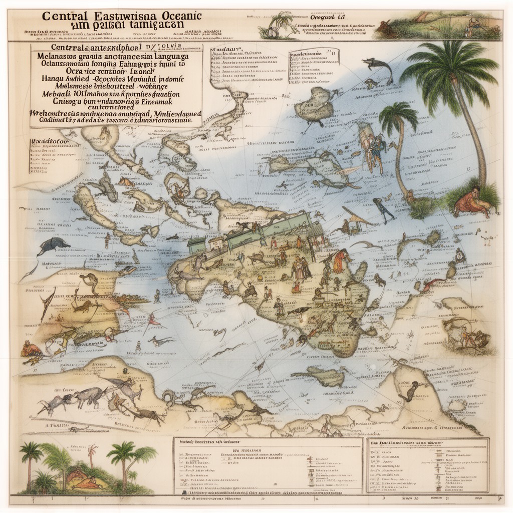 AI-generated illustration of Central–Eastern Oceanic languages