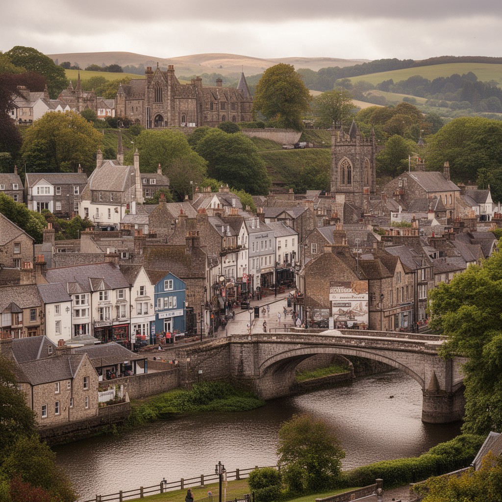 AI-generated illustration of Tavistock, Devon, England