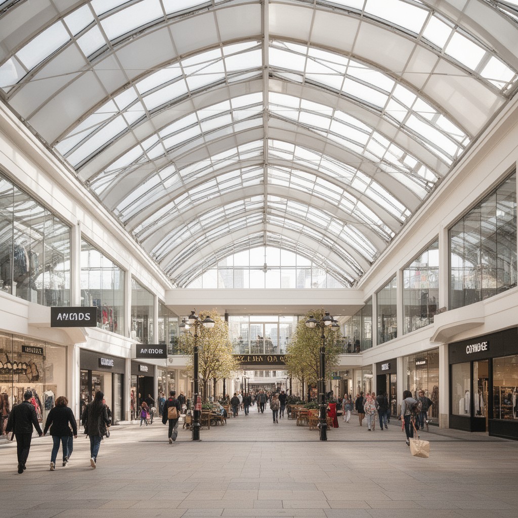 AI-generated illustration of Grand Arcade, Cambridge