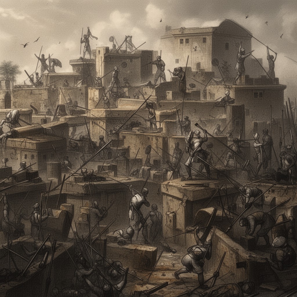 AI-generated illustration of Siege of Calcutta