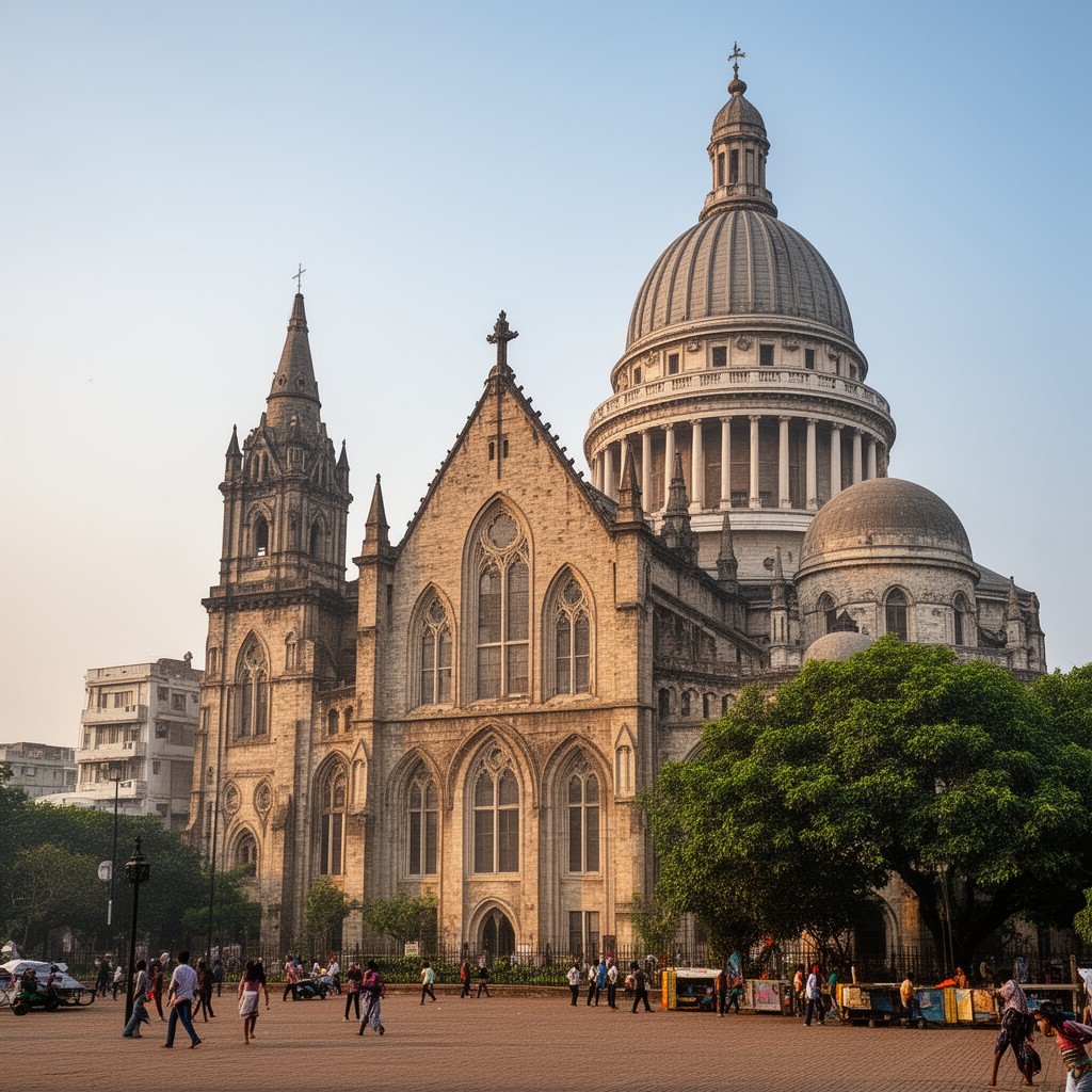 AI-generated illustration of St. Paul’s Cathedral, Kolkata
