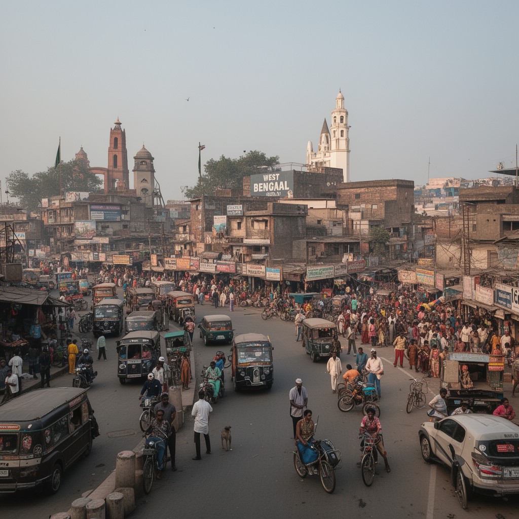 AI-generated illustration of Indian state of West Bengal