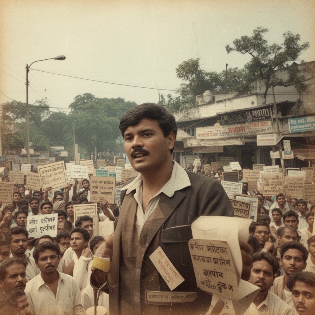 AI-generated illustration of Language Movement in East Bengal