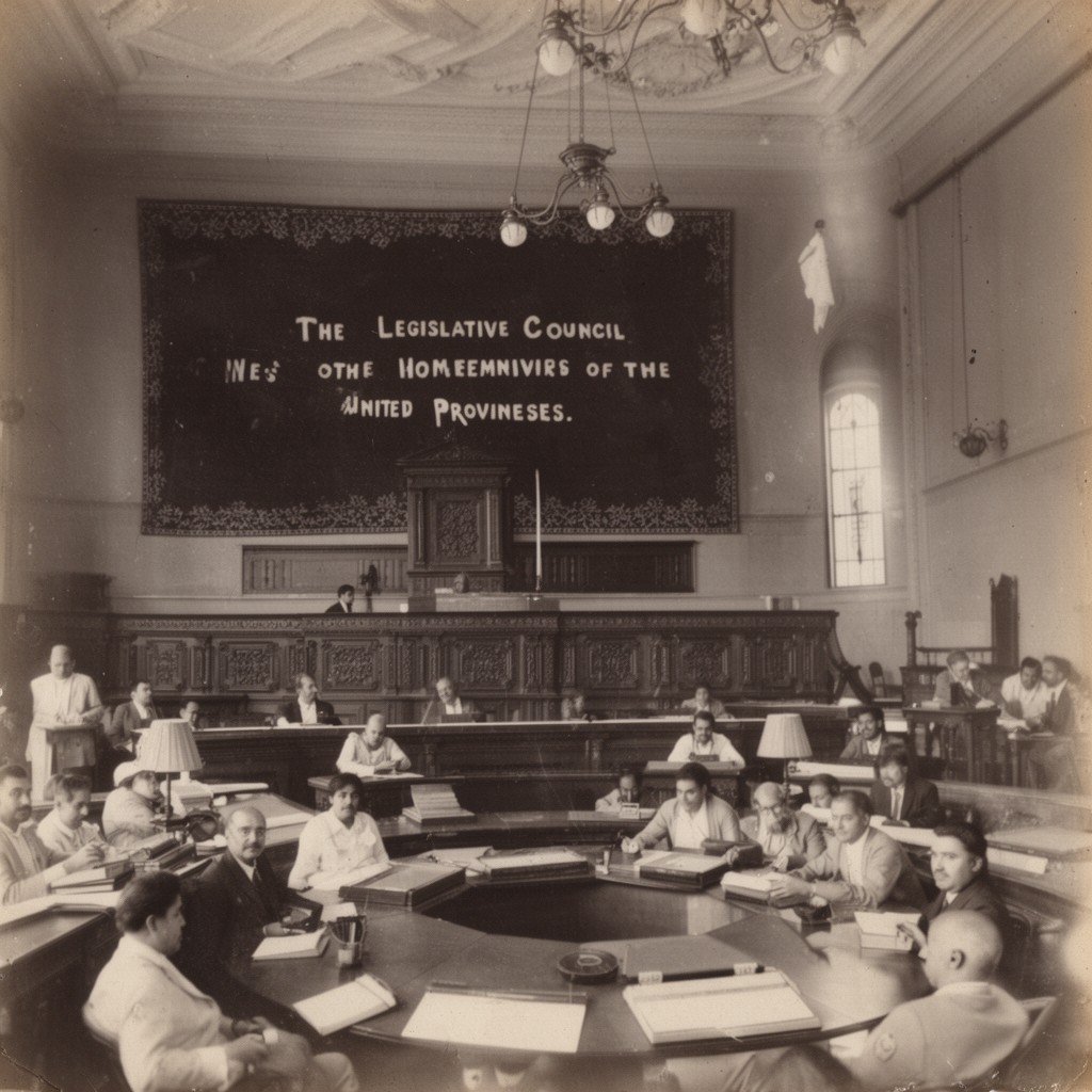 AI-generated illustration of Legislative Council of the United Provinces