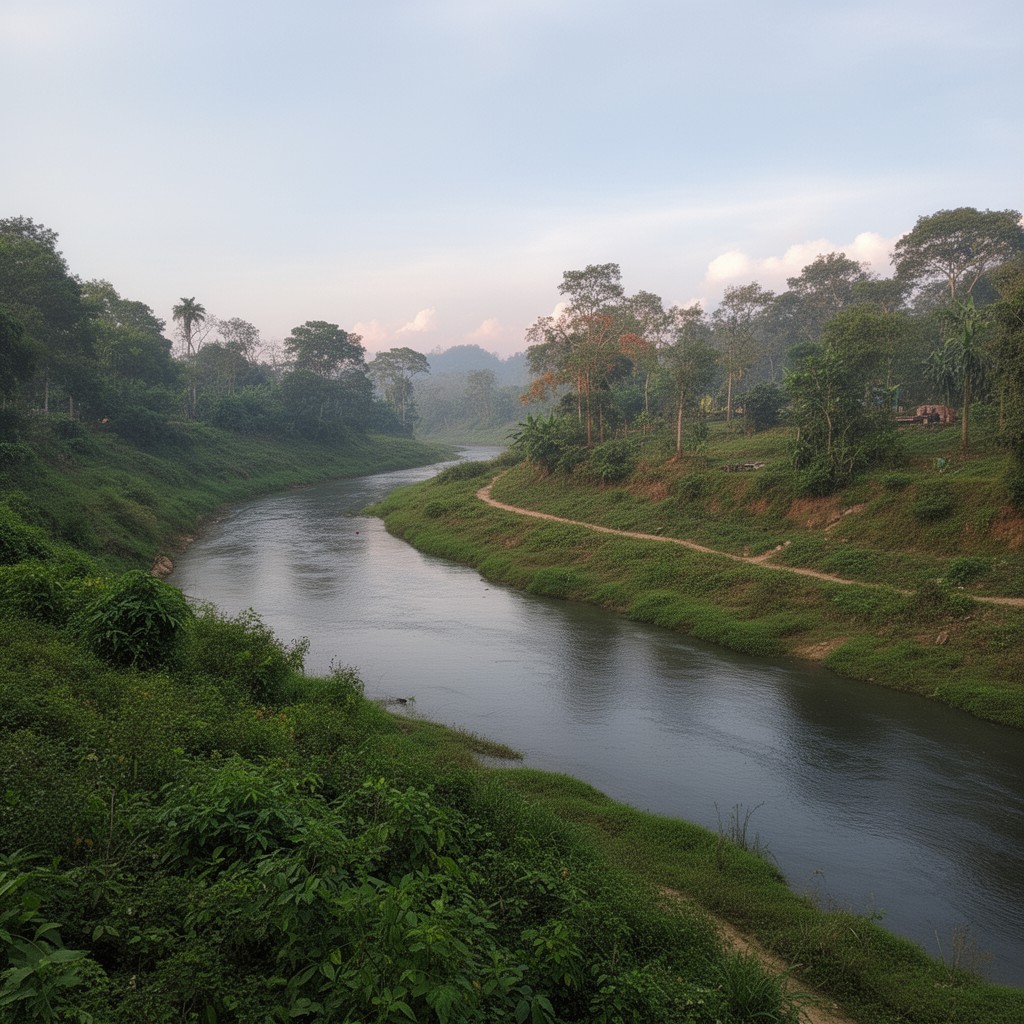 AI-generated illustration of Barak River