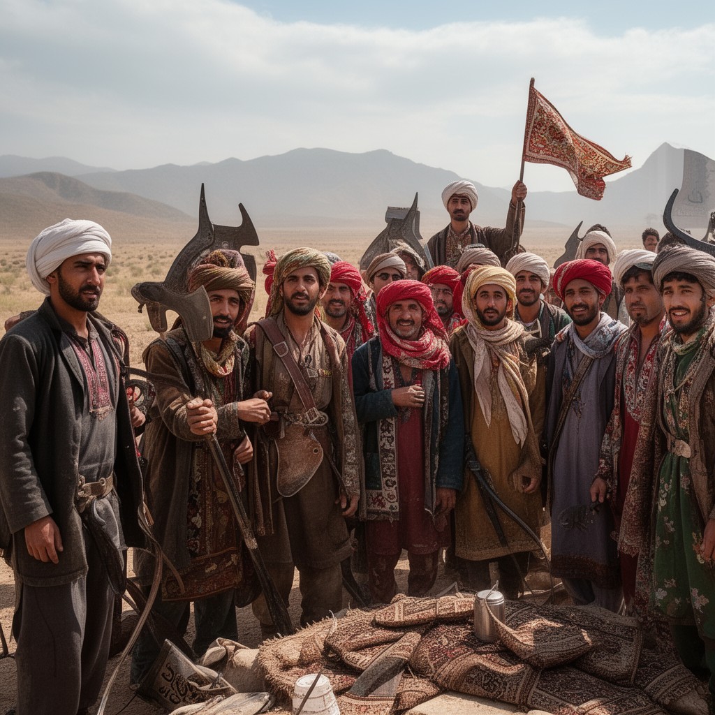 AI-generated illustration of Baloch people