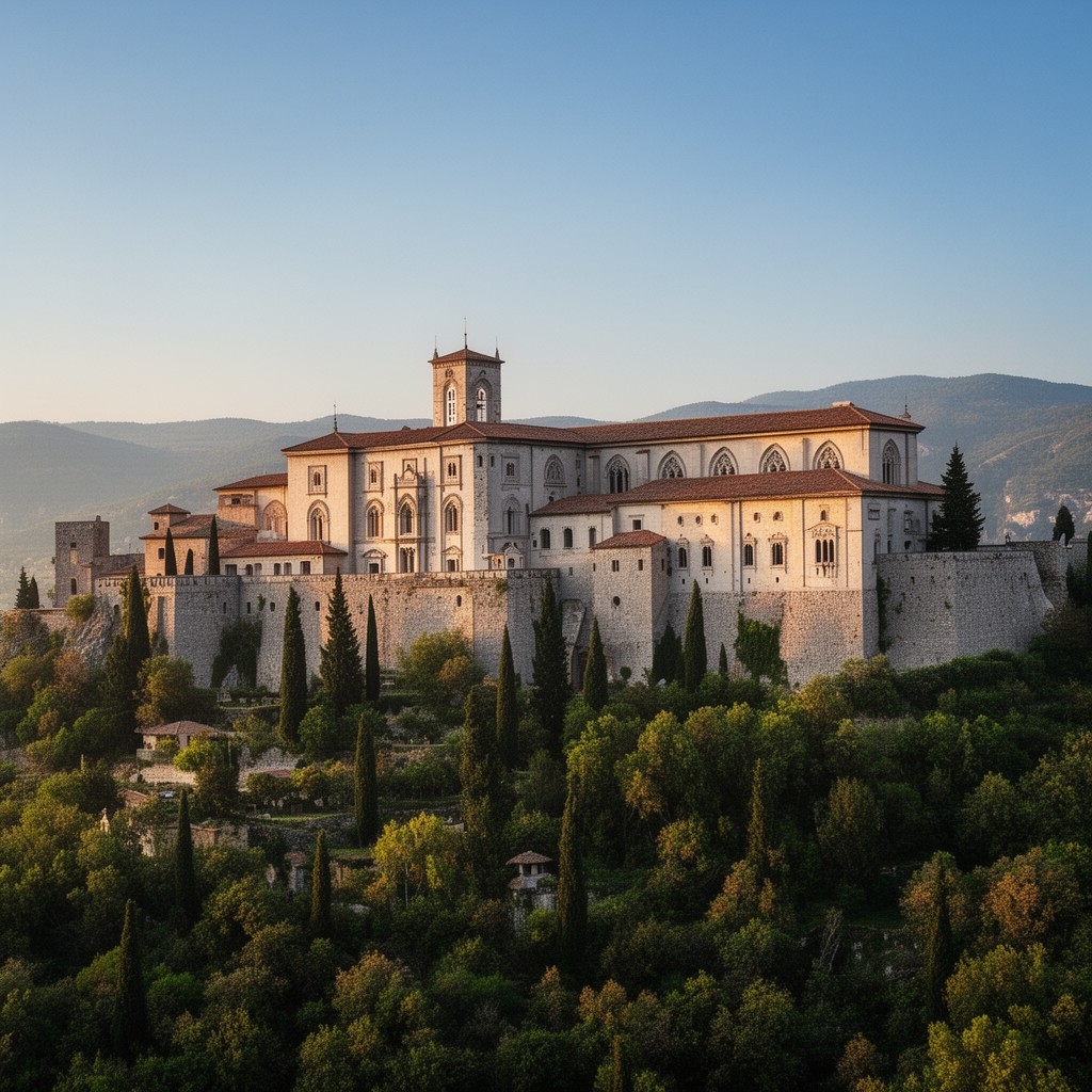 AI-generated illustration of Monte Cassino Abbey