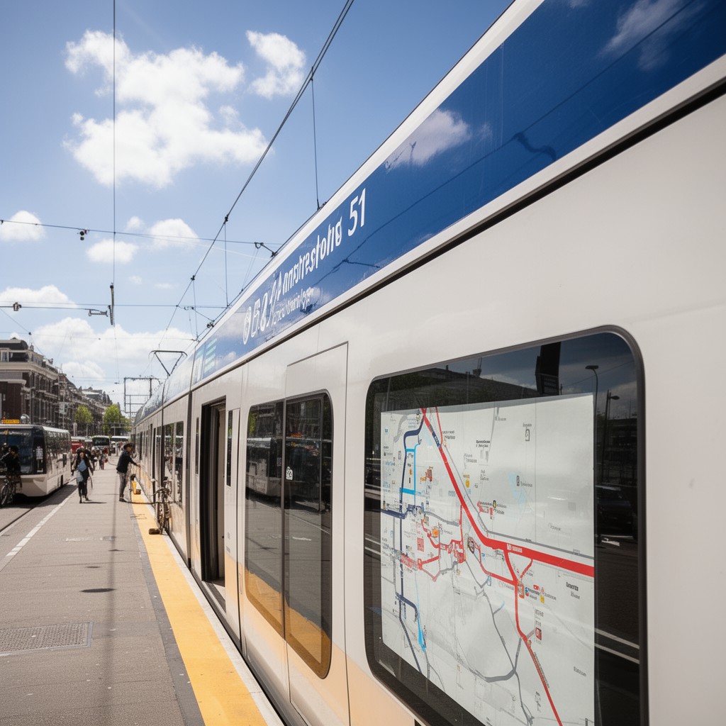 AI-generated illustration of Amsterdam Metro line 51