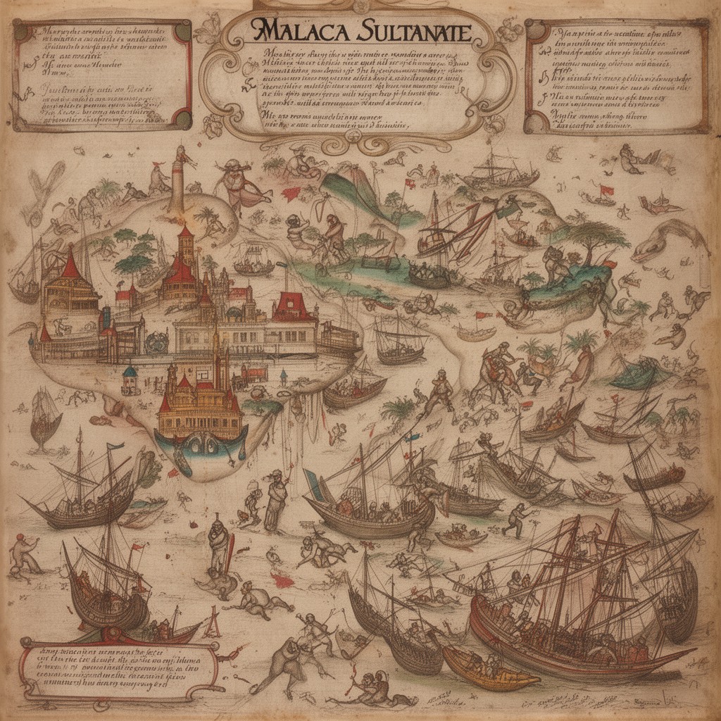 AI-generated illustration of Malacca Sultanate