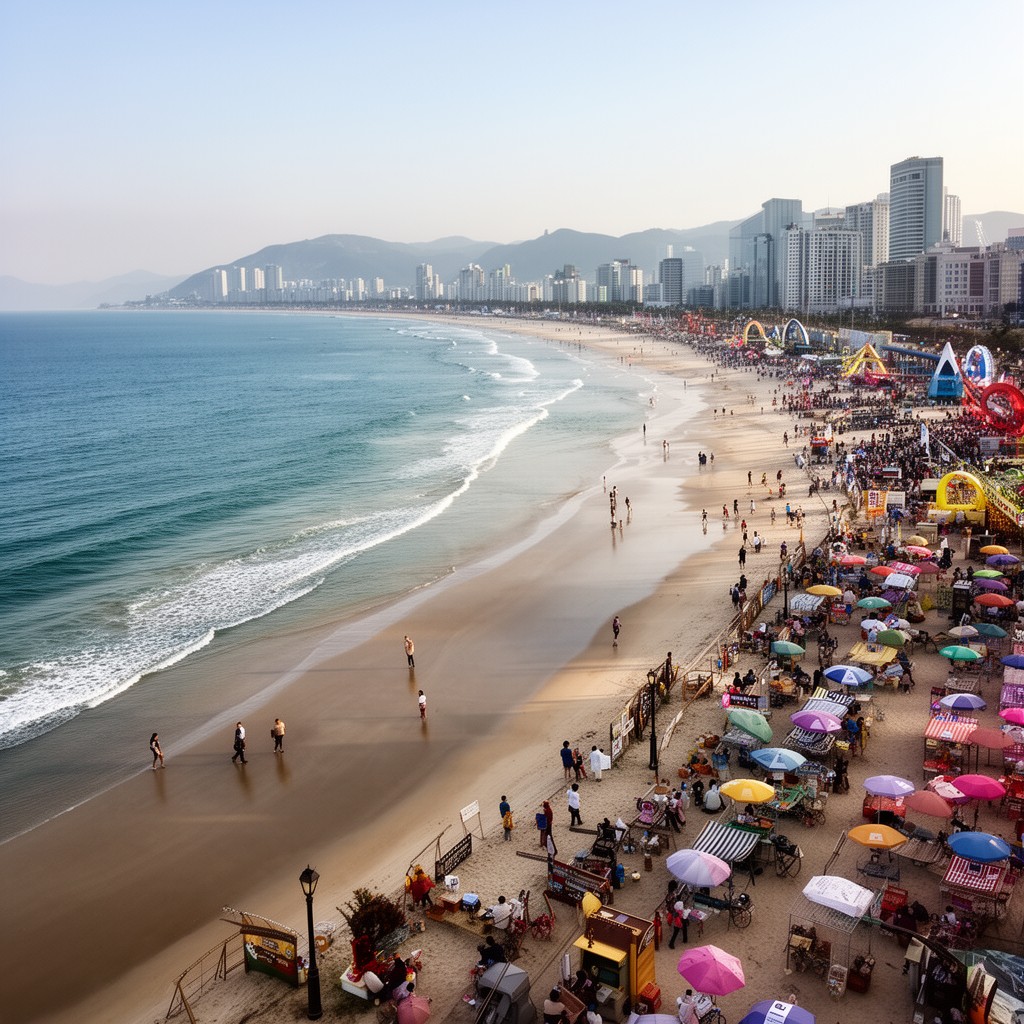 AI-generated illustration of Haeundae Beach
