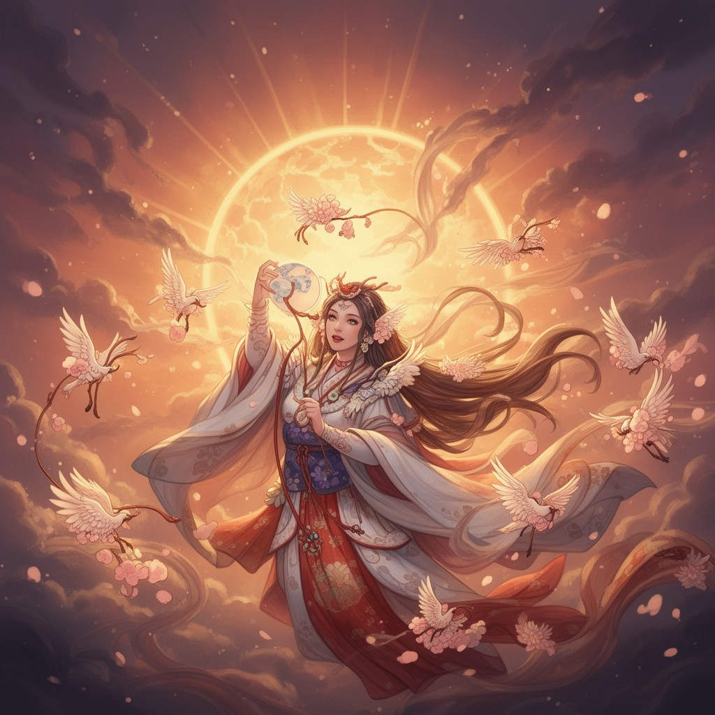 AI-generated illustration of Amaterasu