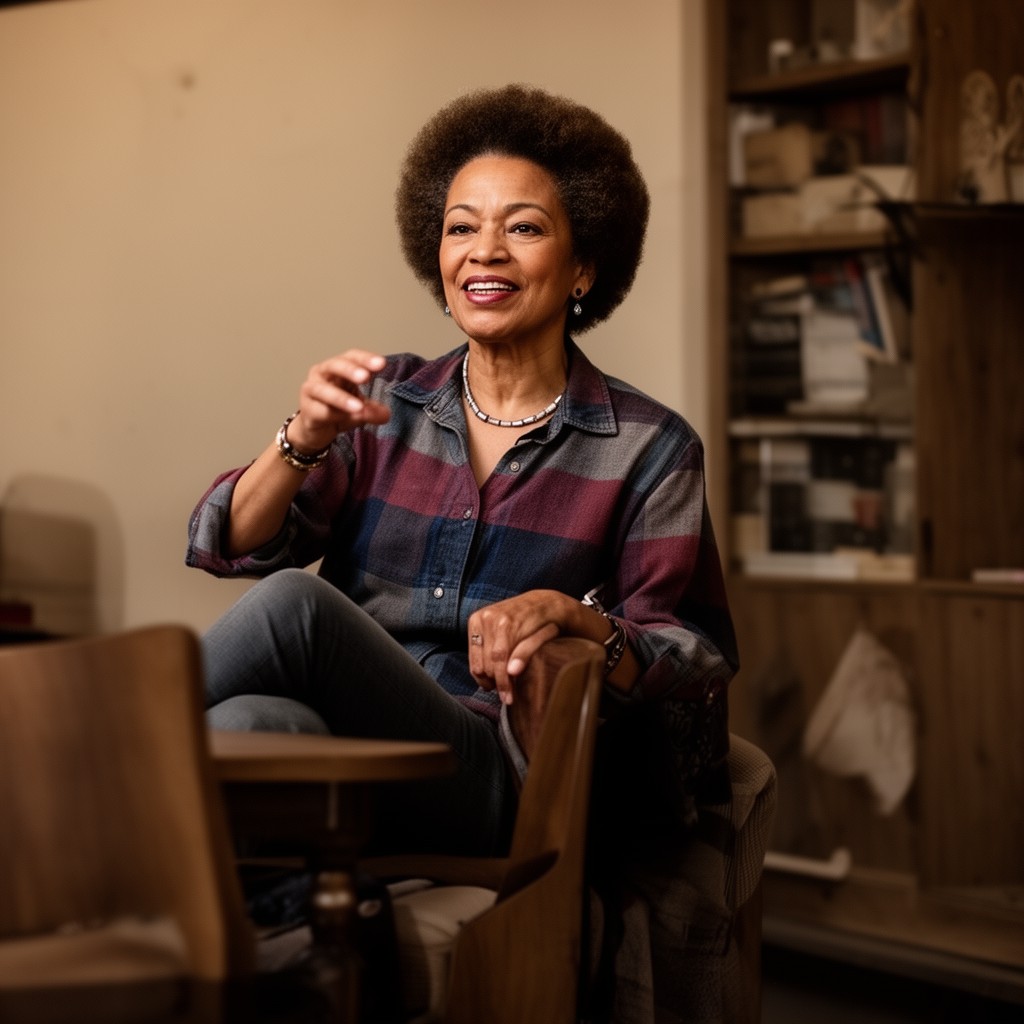 AI-generated illustration of Angela Davis
