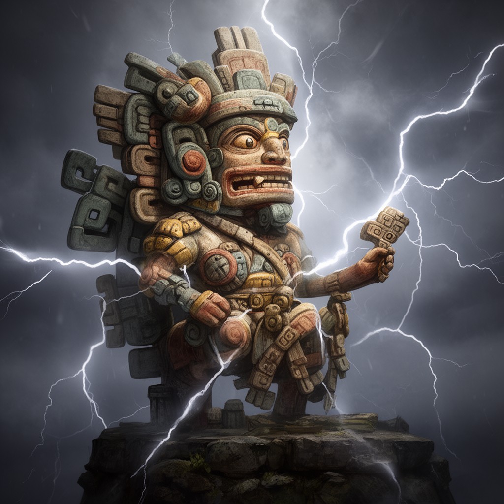 AI-generated illustration of Kʼawiil