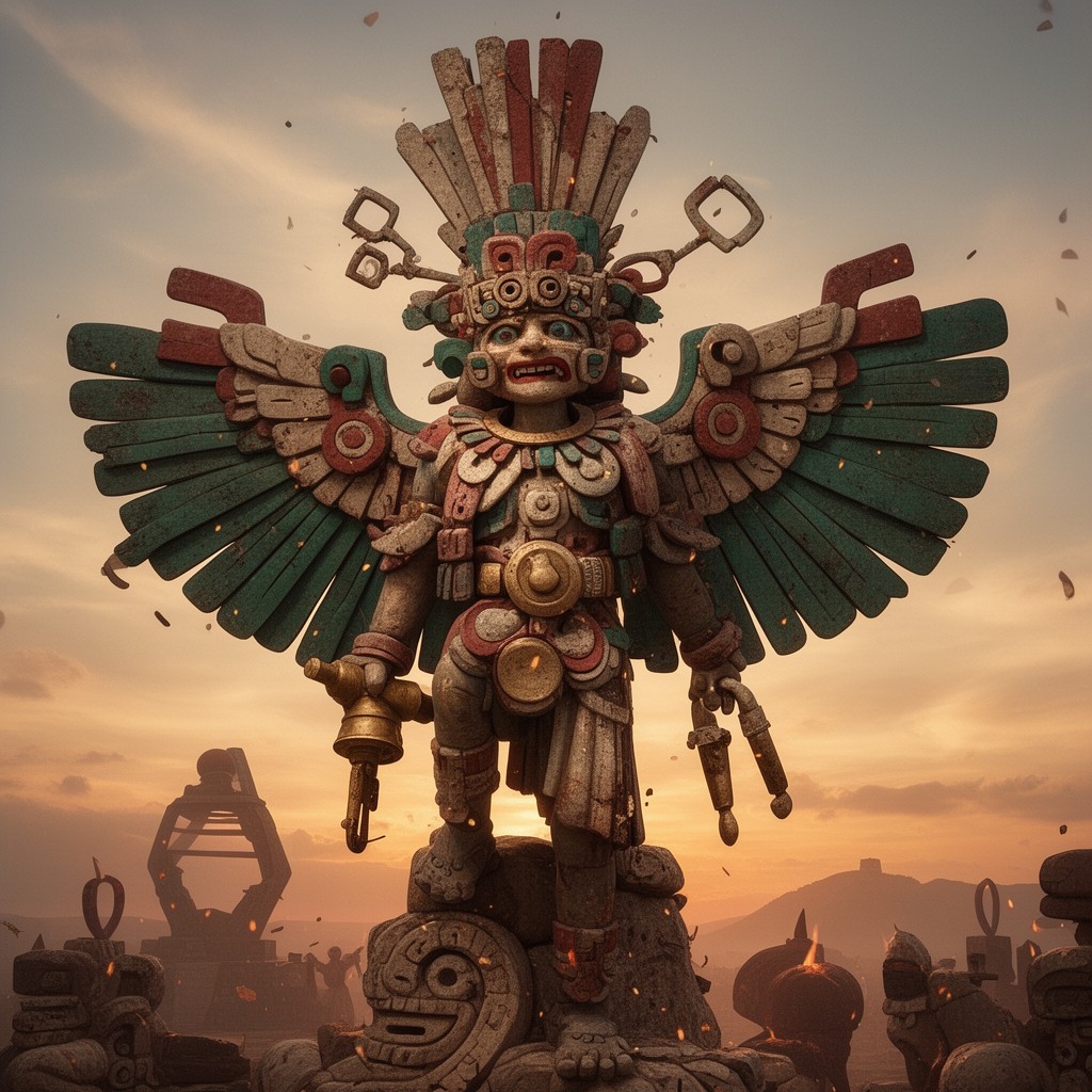 AI-generated illustration of Huitzilopochtli