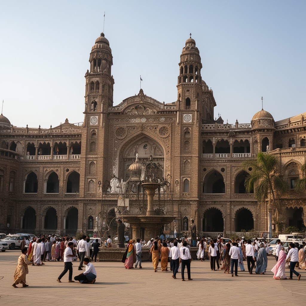 AI-generated illustration of Sindh Madrasa-tul-Islam