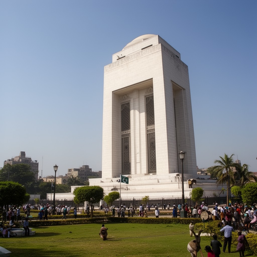 AI-generated illustration of Mazar-e-Quaid, Karachi