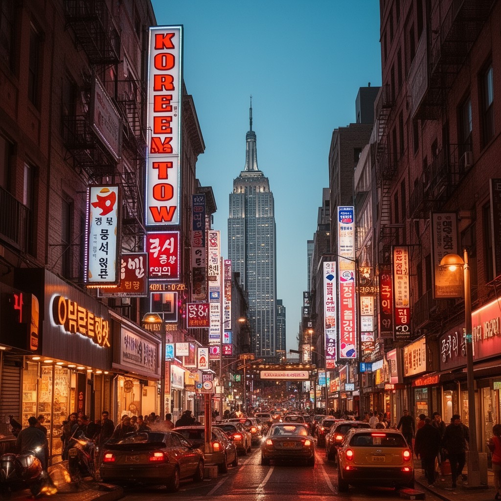AI-generated illustration of Koreatown
