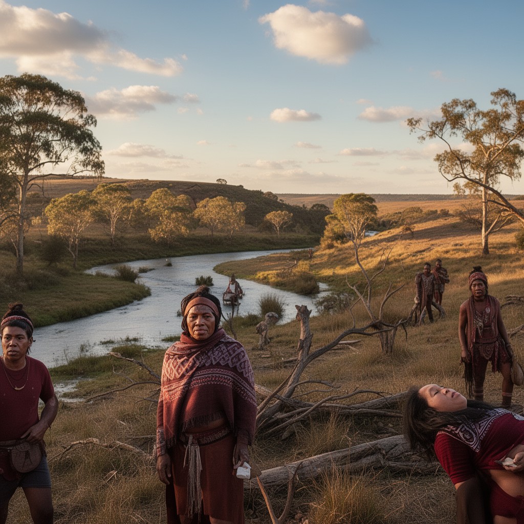 AI-generated illustration of Wiradjuri people