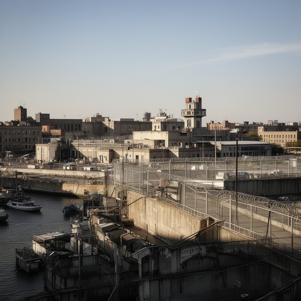 AI-generated illustration of Rikers Island