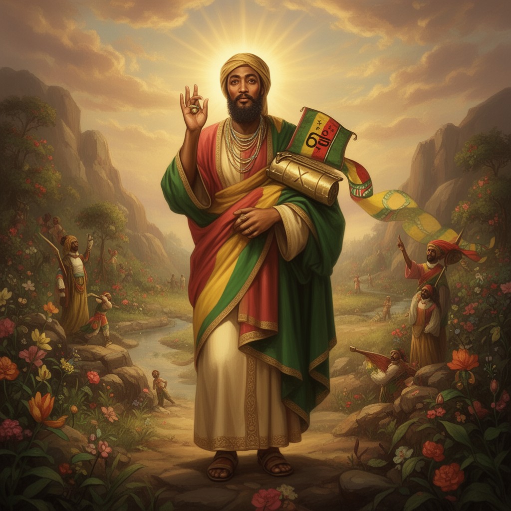 AI-generated illustration of Haile Selassie I is divine