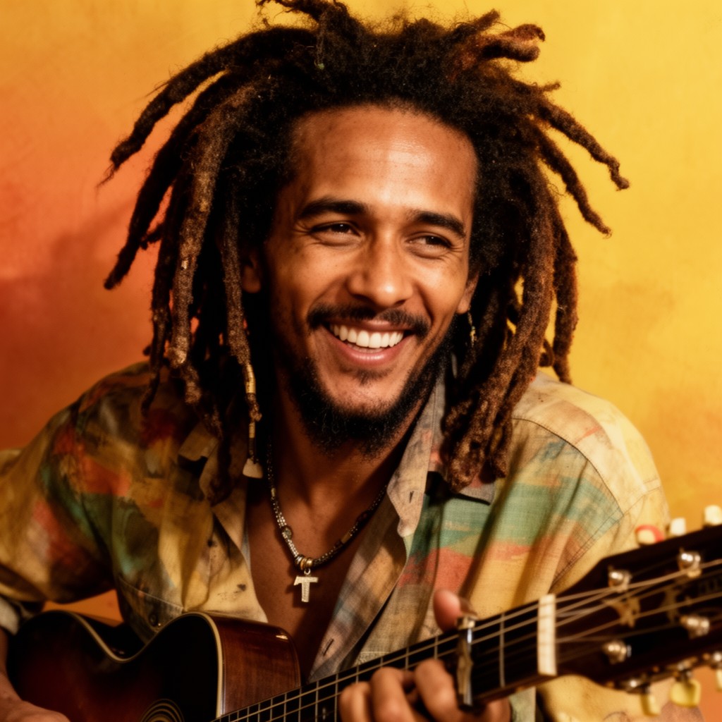 AI-generated illustration of Bob Marley