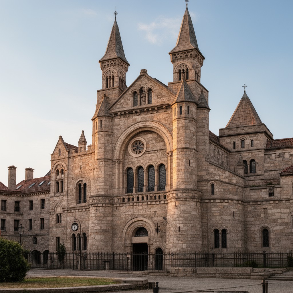 AI-generated illustration of Neo-Romanesque