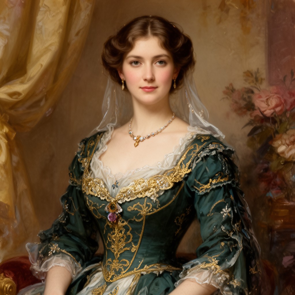 AI-generated illustration of Consuelo Vanderbilt