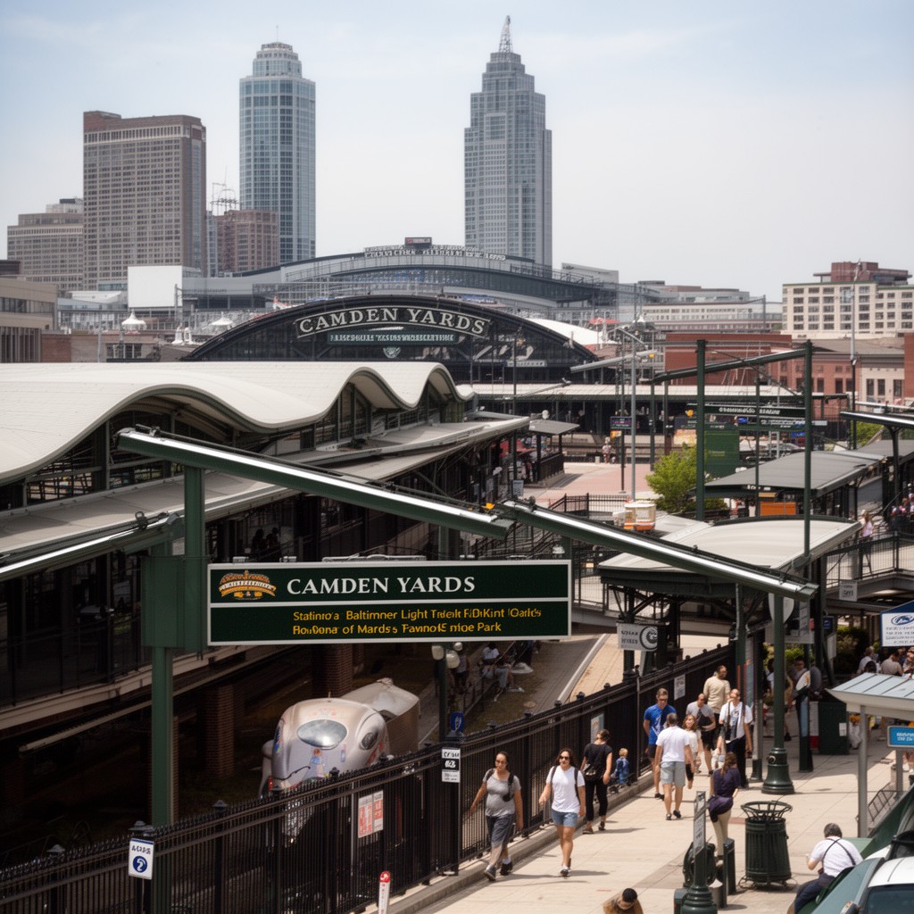 AI-generated illustration of Camden Yards station