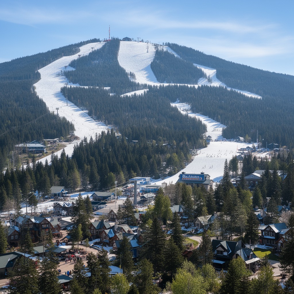 AI-generated illustration of Blue Mountain Resort