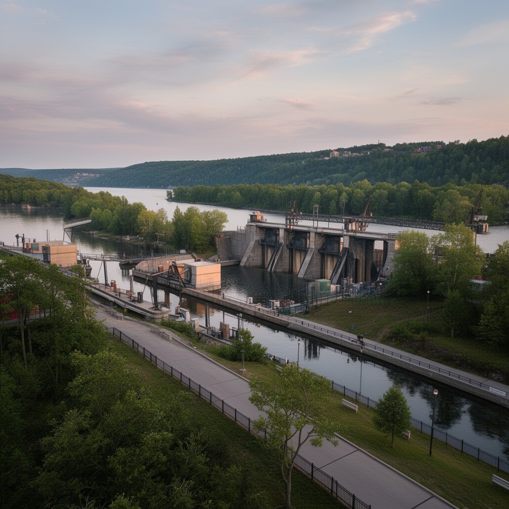 AI-generated illustration of Sault Ste. Marie Canal