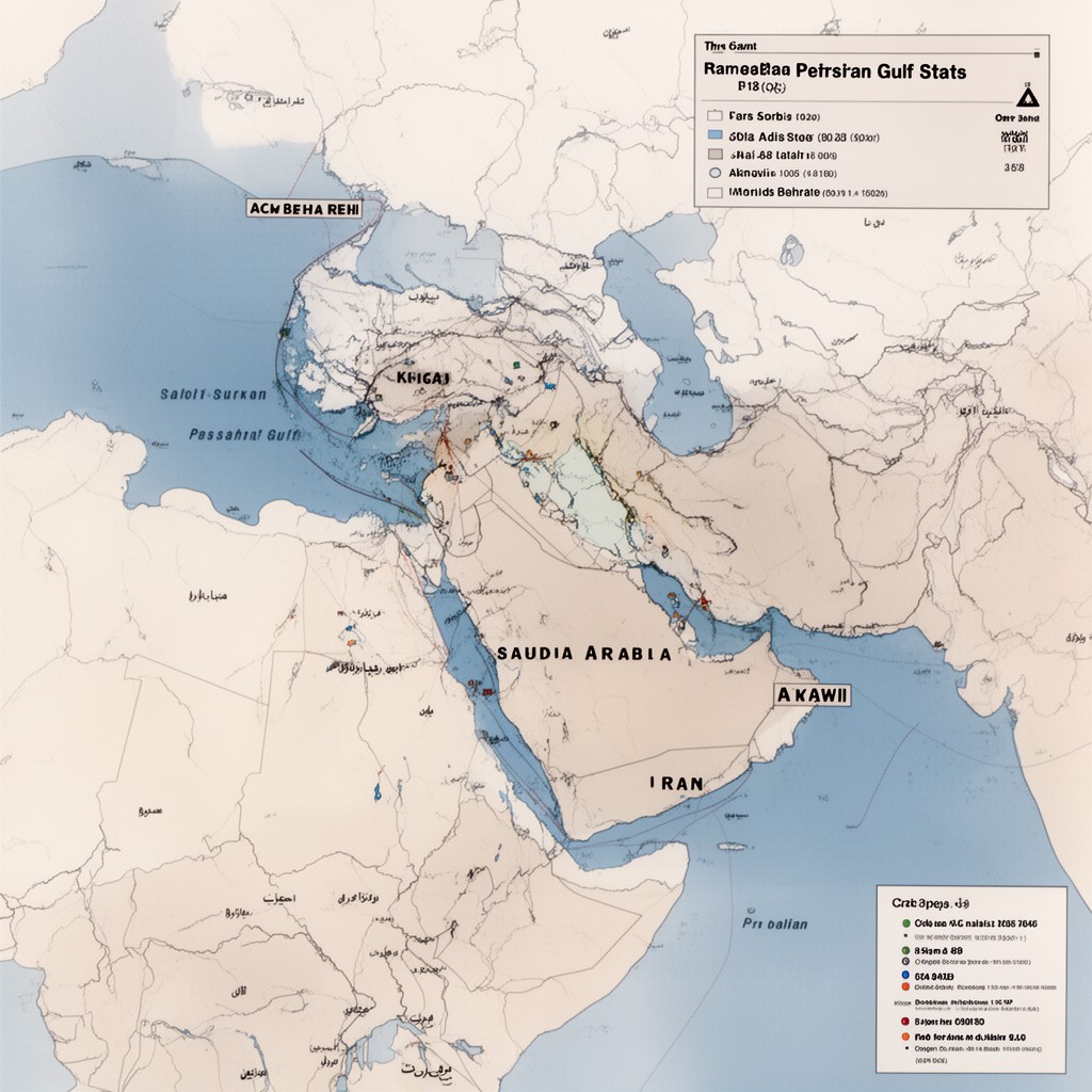AI-generated illustration of Persian Gulf states