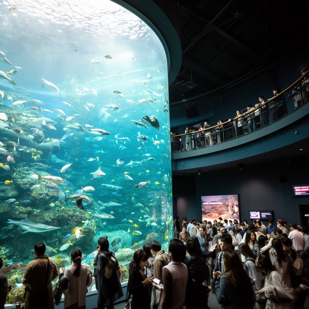 AI-generated illustration of aquarium Kaiyukan
